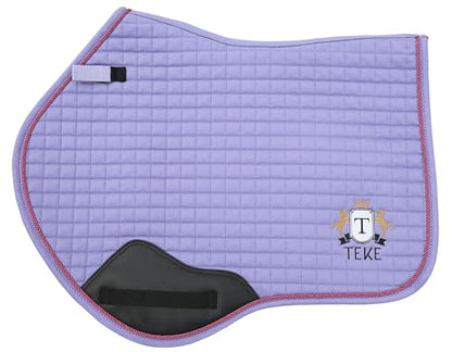 T TEKE Close Contact Saddle Pads,100% Cotton English Saddle Pads for Horses with Moisture-Wicking and Breathable Lining - color: Lavender