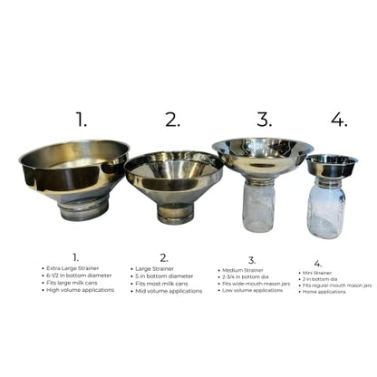 New Improved Stainless Steel Strainer Large Combo