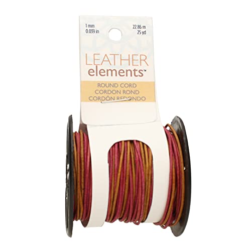 The Beadsmith Leather Cord – Gypsy Dyed Irasa – 1mm Spool – 25 Yards/22.86 Meters – Indian Leather Thong Ideal for Braiding, Beading, Necklaces, Fine Lacing, Hair Accessories & DIY Jewelry Making - size: 1mm, style: Gypsy Dyed Irasa – 25 Yards