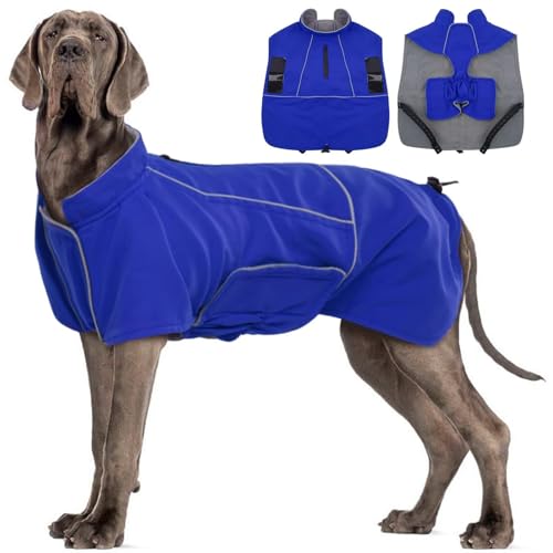 MIGOHI Dog Winter Jacket,Dog Coat Waterproof,4XL Winter Snow Coat with Fleece Lining for Large Dogs Boys Girls,Snowproof Pet Jacket,Great Dane,Mastiff,Blue - color: Blue, size: XXXX-Large