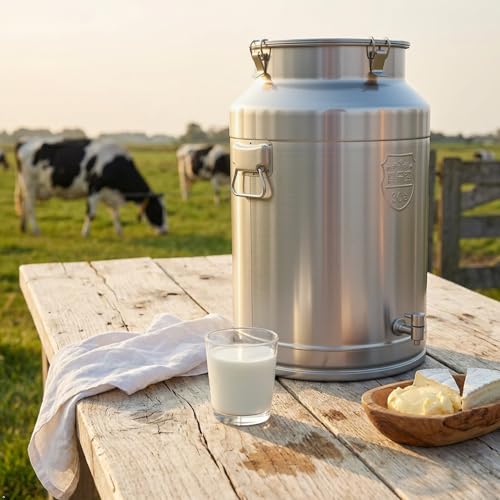Milk Can with Spout, 20-Gallon Milk Jug Container with Sealed Lid - size: 2560 Ounces