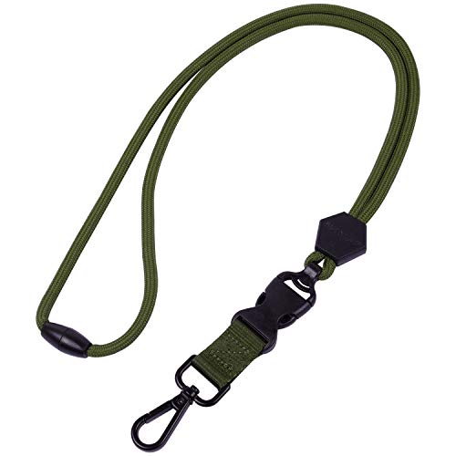 Wisdompro 23 inch Round Cord Lanyard with Safety Breakaway Buckle - color: Army Green