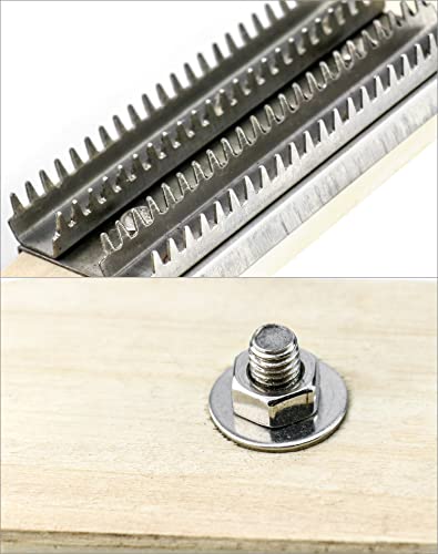 QWORK Buffing Wheel Rake, 15" Polishing Rake with Wooden Handle and Stainless Steel Head for Removing Residual Compounds and Metal