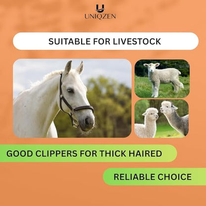 Heavy Duty Horse Clippers 600W Professional Electric Grooming Kit for Horses, Goats, Cattle & Livestock – 6-Speed Heavy Duty Farm Haircut Trimmer for Thick Coats – Equine Clippers with Accessories