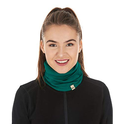 100% Merino Wool - Midweight Neck Gaiter - Skiing Neck Warmer - Winter Face Mask - Multipurpose Headwear - color: Emerald Green