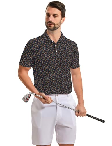 Funny Golf Shirts for Men, Quick Dry Moisture Wicking Polo Shirts - color: Angry Golfer2, size: X-Large
