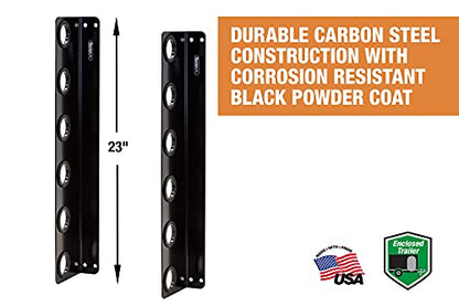 Buyers Products LT37 Hand Tool Rack for Enclosed Landscaping Truck Trailers & Garage or Shed Walls Holds 6 Tools, Heavy Duty Steel, Made In the USA, Lawn Care Equipment, Landscape Tools