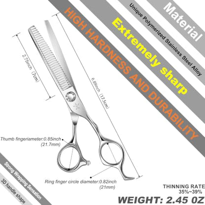 High-end Professional Hair Thinning Scissors Hair Cutting Teeth Shears Barber Hairdressing Texturizing Scissors Extremely Very Sharp 6.5 Inch Stainless Steel Alloy For Men Women Salon & Home - size: 6.5 Inch, style: Thinning Shears