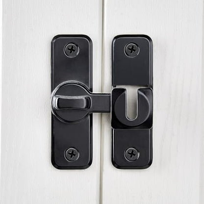 Black 90/180 Degree Flip Latch,Zinc Alloy Barn Door Latch - color: Black