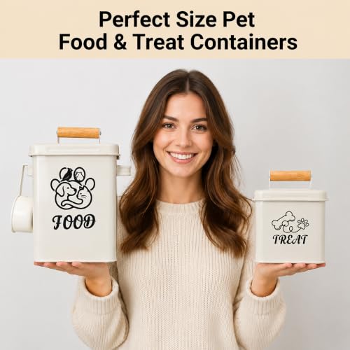 Airtight Dog Treat Container Set of 2 - color: White