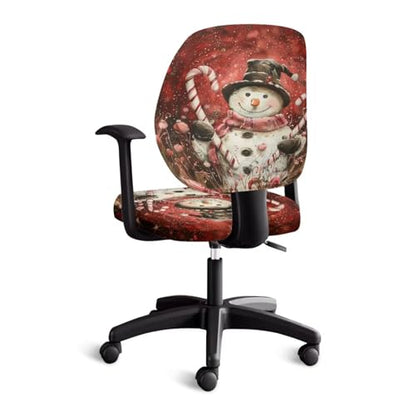 Christmas Snowman Candy Office Chair Covers Stretchable Office Chair Seat Cover 2 Piece Washable Gaming Chair Cover Universal Fit Most Wheelchairs Computer Chairs Gaming Chair - color: Christmas Snowman Candy