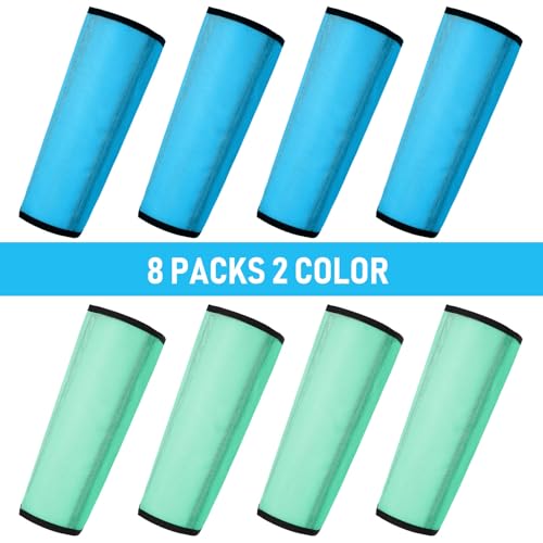 Jexine 8 Pcs Mesh Fly Boots for Horse - color: Green, Sky Blue