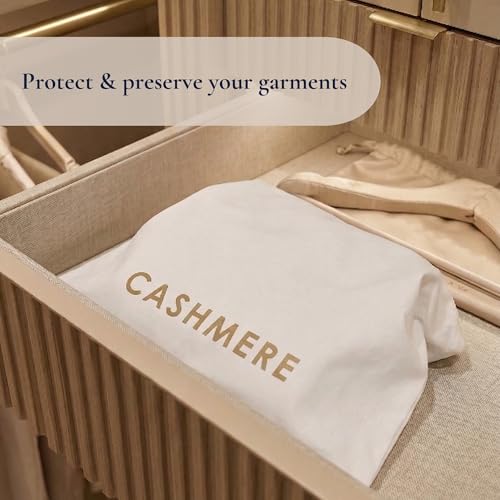 Delicates, Cashmere Wool Sweater Storage Bag Pouch Set with integrated Cedar Wood (Delicates) - style: Delicates