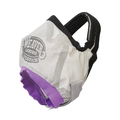Weaver Livestock Cattle Fly Mask, Adjustable Mesh-Covered Cow Mask, Protective Herd Gear for Trailer Use, Gray/Purple, One Size Fits Most Cattle