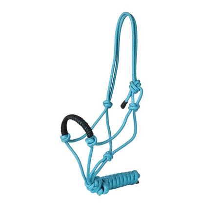 TuffRider Rugged Rope Halter Braided Noseband with Matching Lead - color: Blue