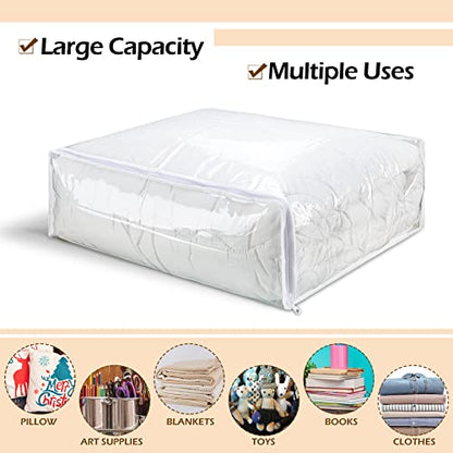 Shappy 6 Packs Clear Plastic Storage Bags with Zipper, 24 x 20 x 11 Inch | Sweater Bags, Moth Proof Protection, Vinyl, For Blankets Clothes Bed Sheet Comforters Pillows Quilt Closet Linen Organizer - size: 24 x 20 x 11 Inch
