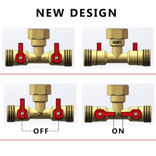 3/4" hose splitter 2 way water splitter male connectors allows you to run 2 hoses, hose quick connectors, hose spigot - style: 2 Way Hose Splitter