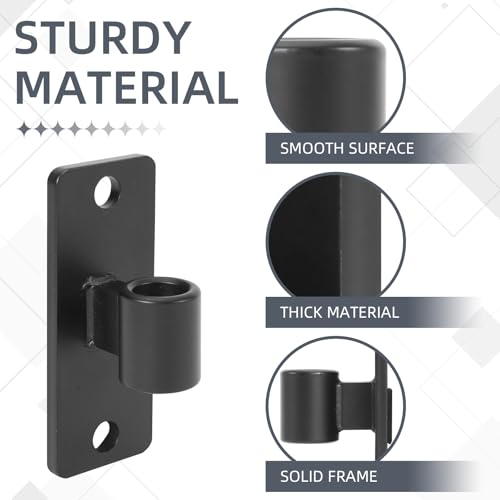 Gate Hinges, 2 Pack Steel Wall Mount Gate Hinge Fit 5/8'' Pin Fence Post Hinge, Heavy Duty Gate Hinges for Wooden or Concrete Farm Gate and Fence Gate(Screws Included) - color: Black-2 Packs