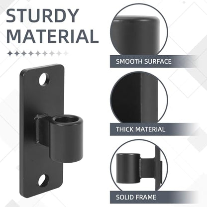 Gate Hinges, 4 Pack Steel Wall Mount Gate Hinge Fit 5/8'' Pin Fence Post Hinge, Heavy Duty Gate Hinges for Wooden or Concrete Farm Gate and Fence Gate(Screws Included) - color: Black-4 Packs