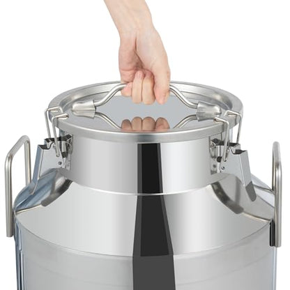 304 Stainless Steel Milk Can with Silicone Sealing - 20L/30L/40L/50L/60L Metal Liquid Storage Pail w/Lid Bucket Milk Pail Milk Barrel (60L) - size: 60L/15.85Gal