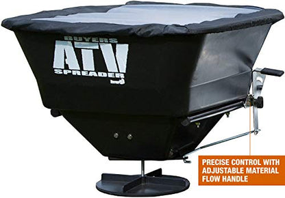 Buyers Products ATVS100 ATV Broadcast Spreader with Rain Cover, 100 lb Capacity, Rear Rack Mount, Poly Hopper, 12V Motor, for Seed, Fertilizer, Salt & Feed, All Season Use, ATV Accessories & Lawn Care
