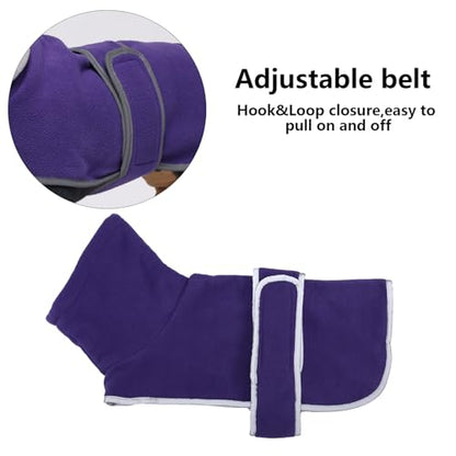 Dachshund Coats Sausage Dog Fleece Coat in Winter Miniature Dachshund Clothes with Hook and Loop Closure high vis Reflective Stripe Safety Purple XS - color: Purple, size: X-Small(Back: 12"-13"in)