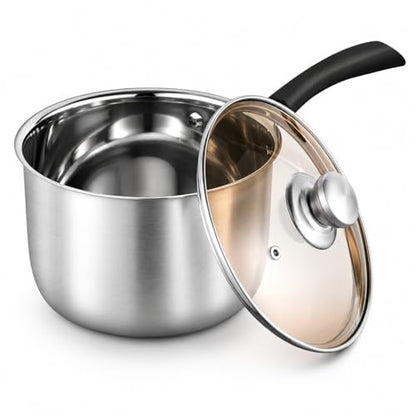Herogo 3 Quart Saucepan, 18/10 Stainless Steel Sauce Pan Pot with Lid, 3Qt Saucepan for Gas Electric Stove Top Camping, Healthy & Rust Free - size: 3 Quarts