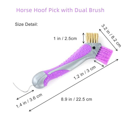 Horse Hoof Pick with Dual Brush,TPR Non-Slip Grip, Farrier Tool Hoof Pick for Horse Hoof Cleaning and Grooming,4 pcs Set - size: 4 pcs
