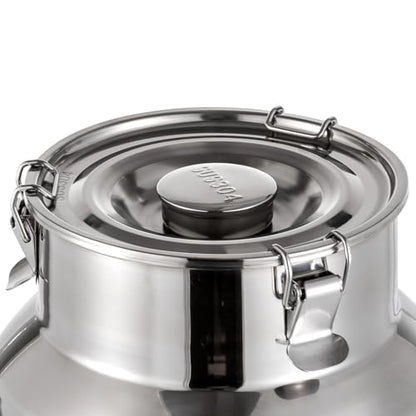 20L/5.28Gal Stainless Steel Beverage Storage Dispenser with a Spigot Milk Can Drink Jug Dispenser with Hangable Lid, 9.84 * 18.11in (Silver - 20L/5.28Gal) - color: Silver - 20L/5.28Gal