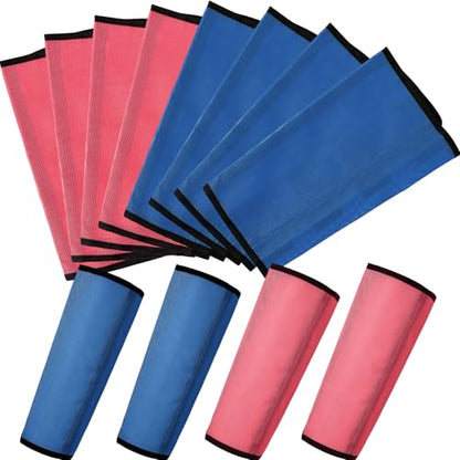 Jexine 8 Pcs Mesh Fly Boots for Horse - color: Pink, Dark Blue