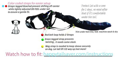 Tail Guard & Harness Set - Veterinary Dog Tail Protector & Injury Wrap, Size XS - size: XS