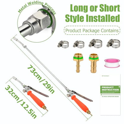 Sprayer Wand Replacement, 29 Inch All Metal Pump Spray Wand - color: 29 Inches Pump Sprayer Wand - Orange Handle