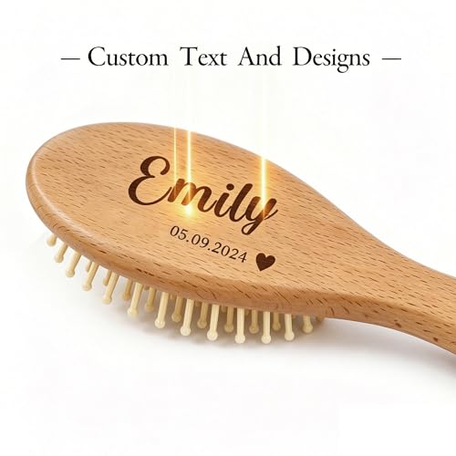 Personalized Baby Brush and Comb Set Custom Cradle Cap Brush Personalized Baby Gifts Baby Hair Brushes Set for Newborns Girls Boys Newborns Toddler Baby Grooming Kit (Design 1) - color: Design 1