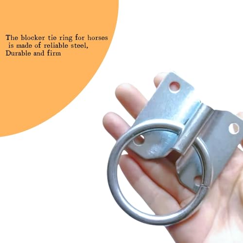 4PCS Cross Tie Ring for Horse, Stainless Steel Wall Mount Horse Tie Ring for Tie Down Horse Barn Supplies,with Screws