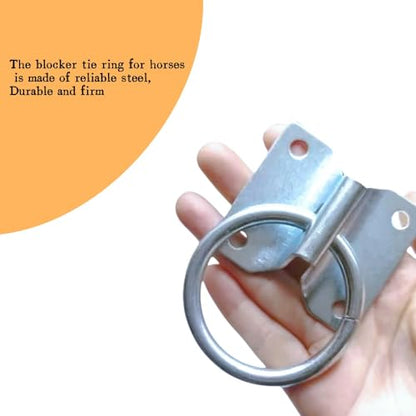 4PCS Cross Tie Ring for Horse, Stainless Steel Wall Mount Horse Tie Ring for Tie Down Horse Barn Supplies,with Screws