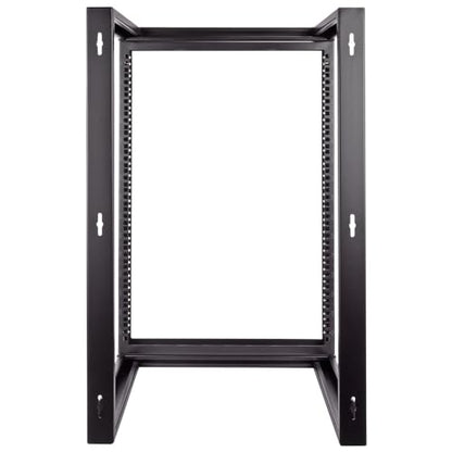 NavePoint 15U Open Frame Server Rack for 19" IT Network Equipment & A/V Devices, Free Standing or Wall Mount Rack with 180 Degrees Gate Swing, Black - size: 15U - 18in Deep