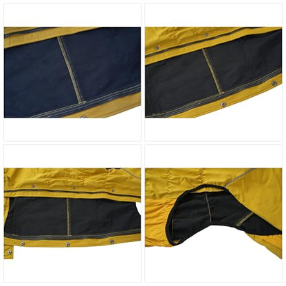 LOVELONGLONG Fleece-Lined Dog Raincoat with Removable Hood – Waterproof Winter Full Body Dog Jacket – Windproof Snowproof Cold-Weather Suit – Yellow-F L - color: Mustard Yellow Fleeced, size: L (Back 16.5")