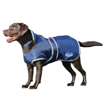 WeatherBeeta ComFiTec Windbreaker 420D Deluxe Dog Coat, Navy/Grey, 24" - color: Navy/Grey, size: 24"