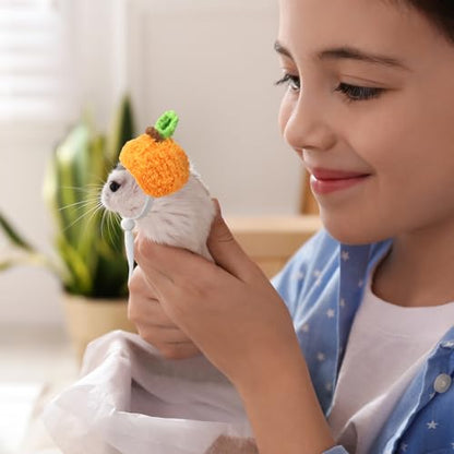 Kajaia 10 Pcs Hamster Hat Small Animals Cute Tiny Hat Mini Hand Knitted Hats for Snakes Pets Bearded Dragon Guinea Pig Bunny Costume Accessories Easter Holiday Parties (Novel Style) - style: Novel Style