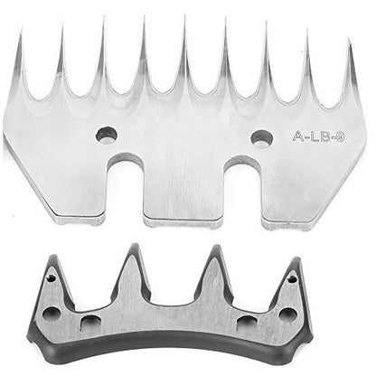 ANGGREK Stainless Steel Sheep Clippers Blade High Hardness Cutting Shearing Cutter Replacement (9 Teeth Straight Blade (+ oscillating Blade)) - size: 9 teeth straight blade (+ oscillating blade)