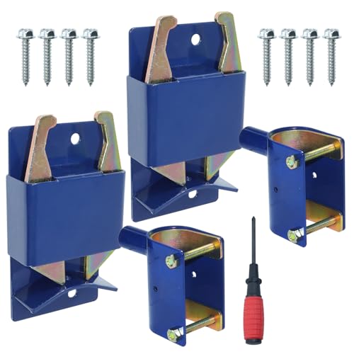 2PK S16100300 Heavy Duty Two Way Gate Latch, Blue, 1-5/8" to 2" Dia - color: 2XS16100300