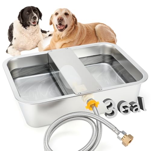 BWOGUE 3 Gal Automatic Dog Water Dispenser, Stainless Steel Bowl for Dogs - size: 3 Gal