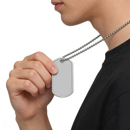 Orgrimmar 100PCS Dog Tag Shiny Stainless Steel Military spec Engraved-Blank