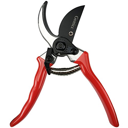 gonicc 8" Professional Sharp Bypass Pruning Shears (GPPS-1002) - color: Red Bypass Pruning Shears