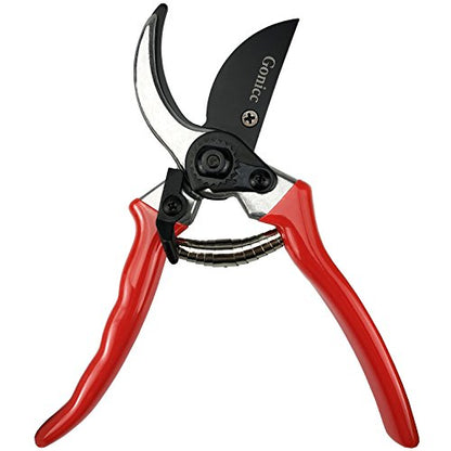 gonicc 8" Professional Sharp Bypass Pruning Shears (GPPS-1002) - color: Red Bypass Pruning Shears