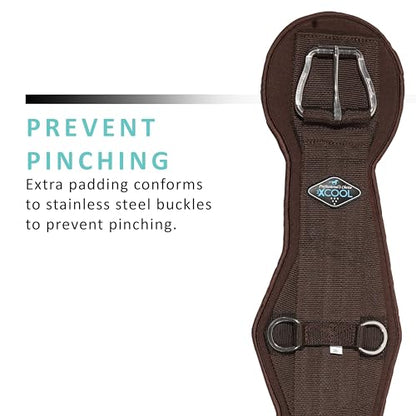 Professional's Choice 2XCOOL Cinch | Cooling Minerals Infused in Liner | V-Shaped Design for Pressure Distribution | Extra Padding to Prevent Pinching | Honeycomb Silicone Soft Grip - color: Chocolate, size: 26"