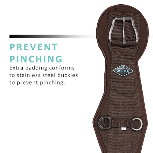 Professional's Choice 2XCOOL Cinch | Cooling Minerals Infused in Liner | V-Shaped Design for Pressure Distribution | Extra Padding to Prevent Pinching | Honeycomb Silicone Soft Grip - color: Chocolate, size: 34"