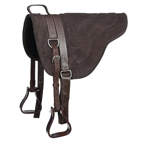 HILASON Western Bareback Saddle Pad Treeless for Trail Riding, Comfortable Suede, Durable Wool Felt