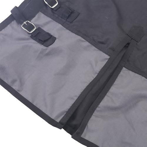 LEAFOREST 1200D Horse Blanket Waterproof Breathable Turnout (no Filling) Standard Neck Horse Sheet Black Grey 72IN | Breathable Ripstop Medium Weight Equine Care Sheets in The Barn, Stable, Pasture in Wet Cold Weather 0g BlackGrey 72IN - color: Black Grey