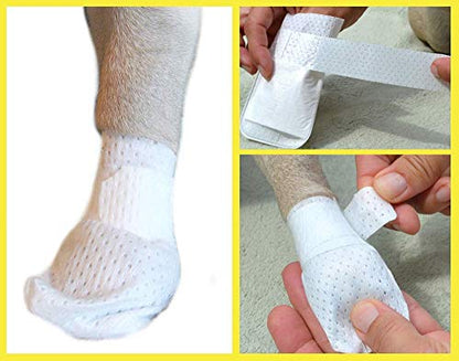 Medimitt Paw Bandages for Dogs, Cats and Pets – Stretchy Medical Booties, First Aid for Paws – Non Slip, Non Adhesive, Breathable, Disposable, Washable, Adjustable Strap,12 Pack (X-Large) - size: X-Large 12 Pack